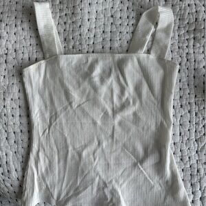 Reformation White Ribbed Fabric